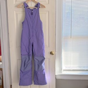 Lands End girls lavender colored snow bibs. Size 12